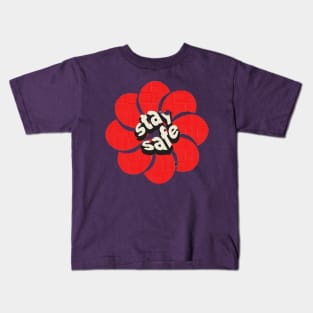 Stay safe red flower pattern Kids T-Shirt